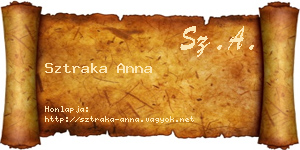 Sztraka Anna névjegykártya